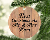 First Christmas As Mr & Mrs Hart - Circle Ornament C