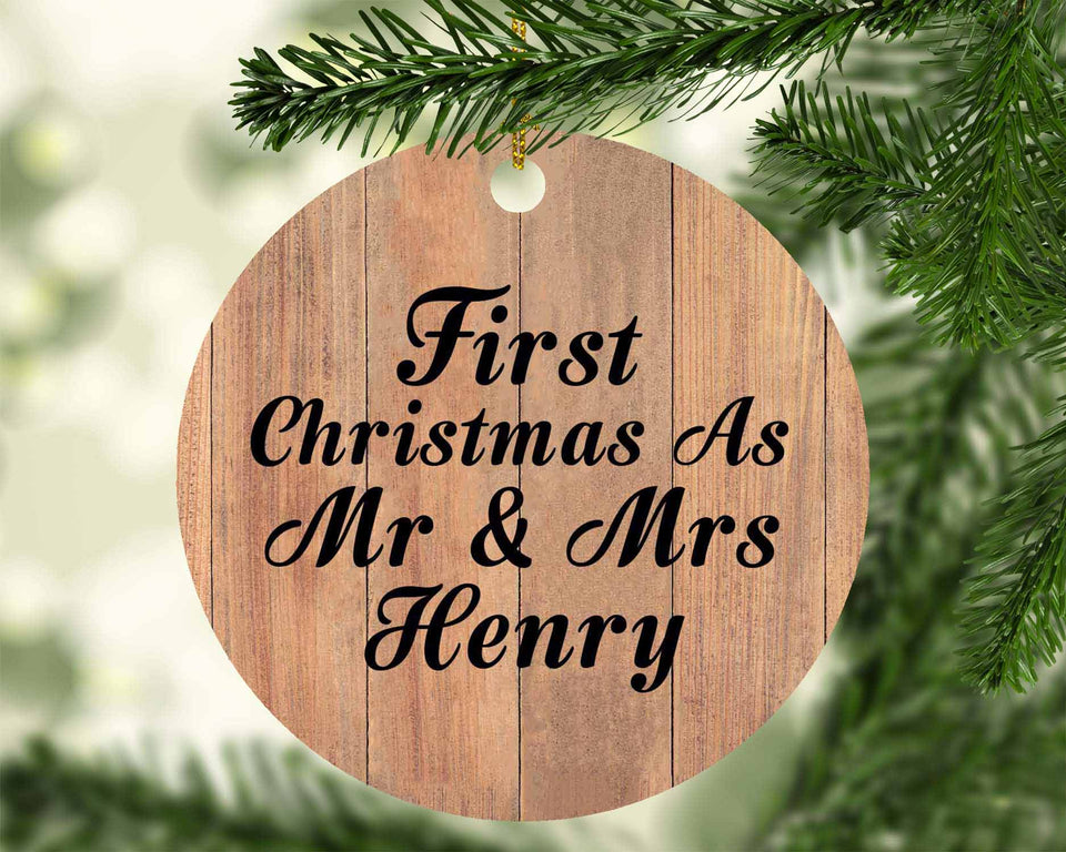 First Christmas As Mr & Mrs Henry - Circle Ornament C