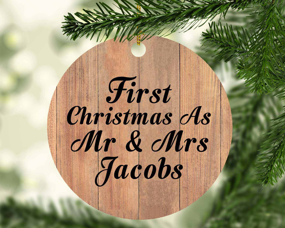 First Christmas As Mr & Mrs Jacobs - Circle Ornament C