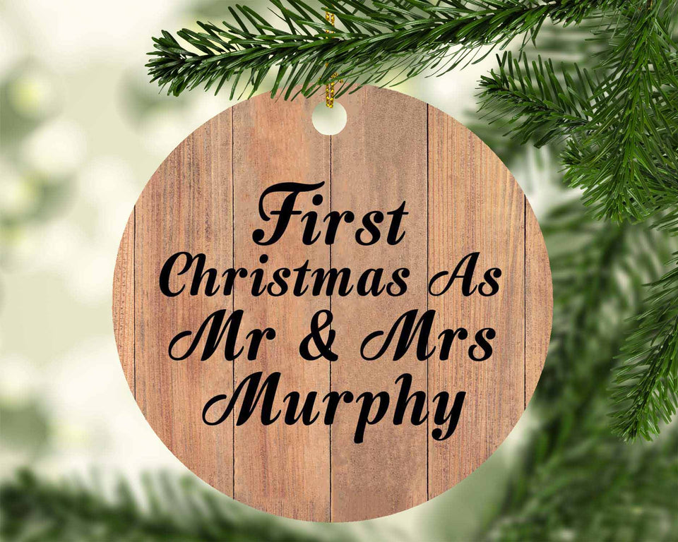 First Christmas As Mr & Mrs Murphy - Circle Ornament C