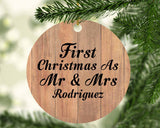 First Christmas As Mr & Mrs Rodriguez - Circle Ornament C