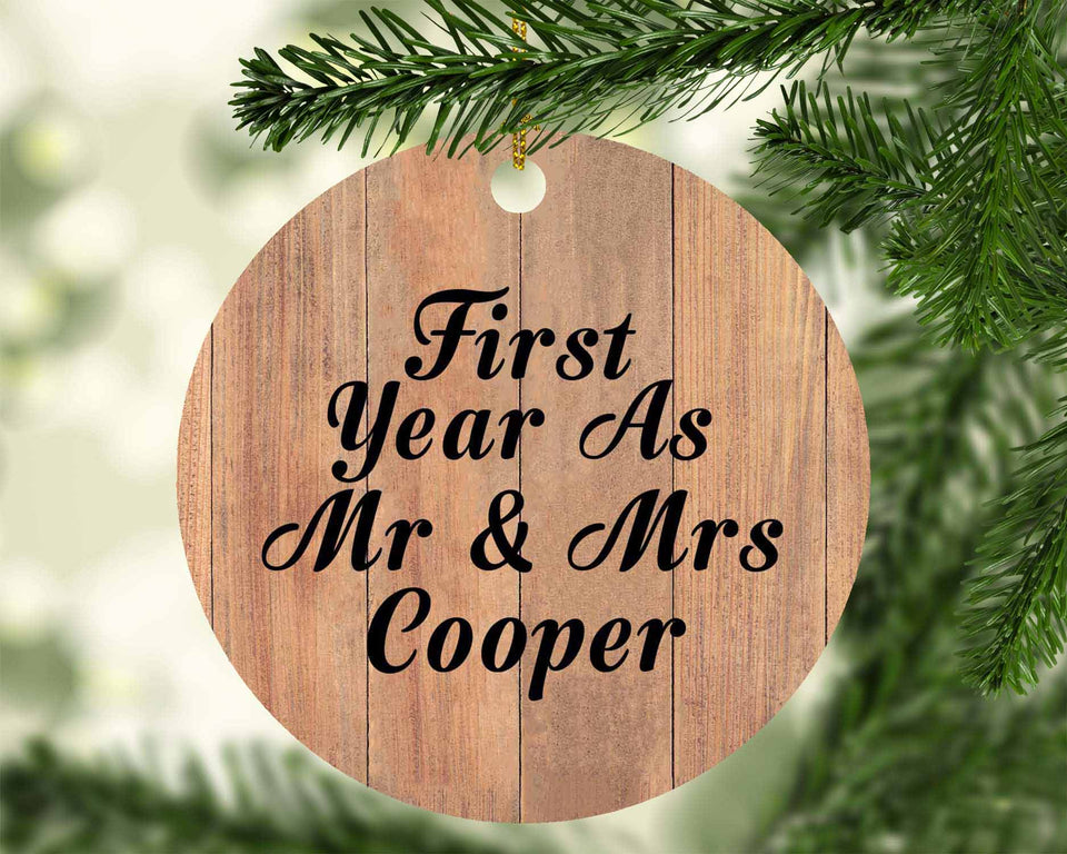 First Year As Mr & Mrs Cooper - Circle Ornament C