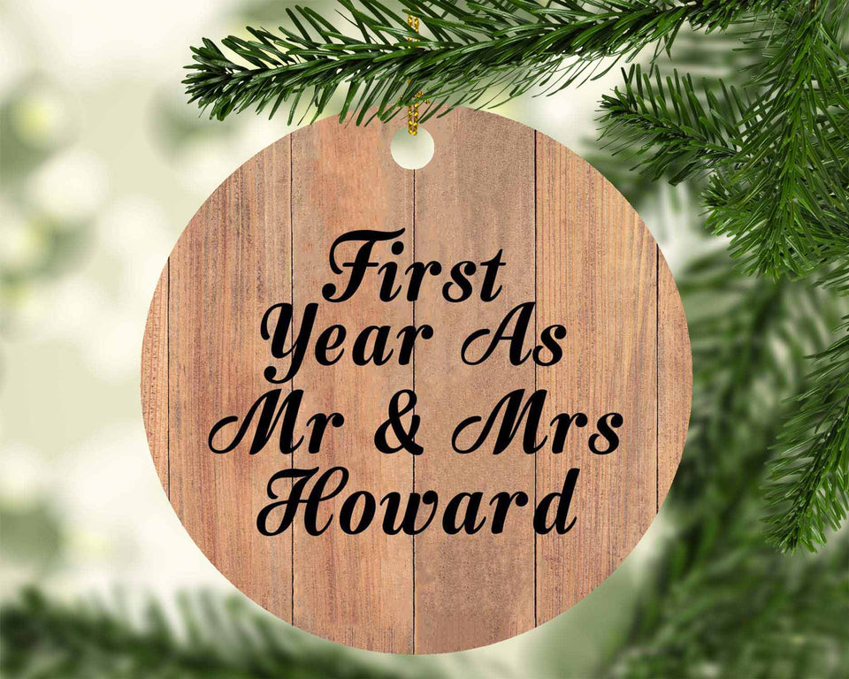 First Year As Mr & Mrs Howard - Circle Ornament C