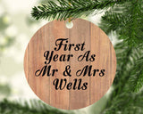 First Year As Mr & Mrs Wells - Circle Ornament C