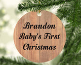 Brandon Baby's First Christmas - Circle Ornament C