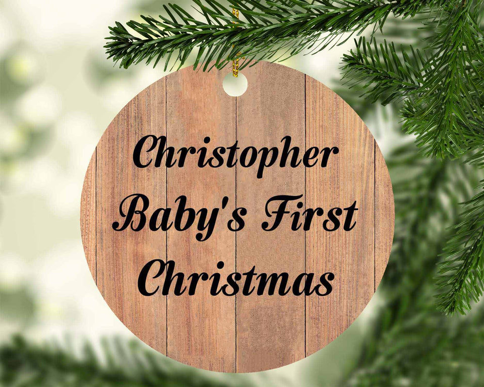 Christopher Baby's First Christmas - Circle Ornament C