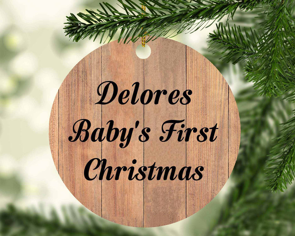 Delores Baby's First Christmas - Circle Ornament C
