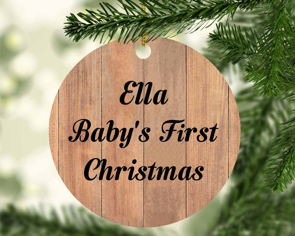 Ella Baby's First Christmas - Circle Ornament C