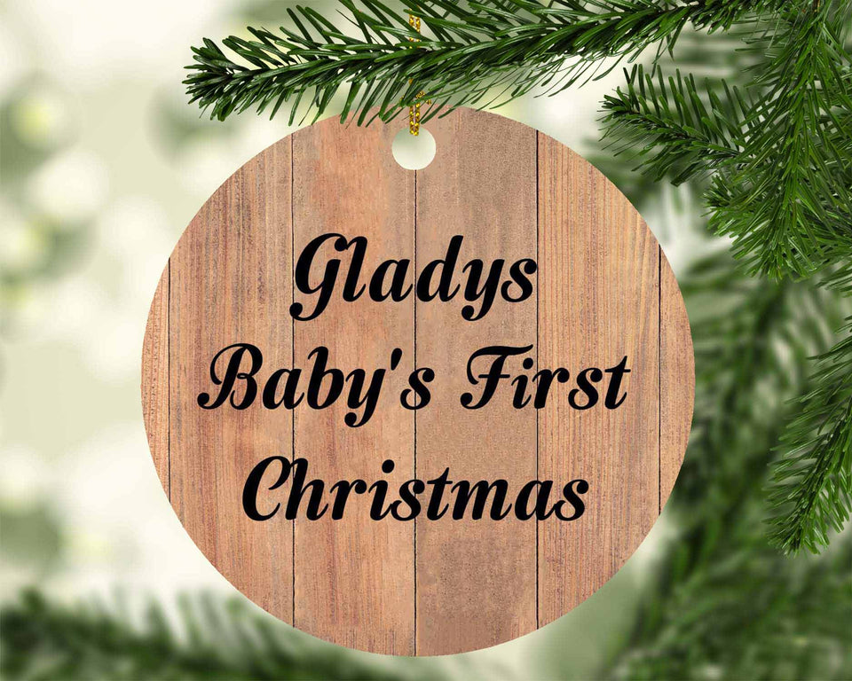 Gladys Baby's First Christmas - Circle Ornament C