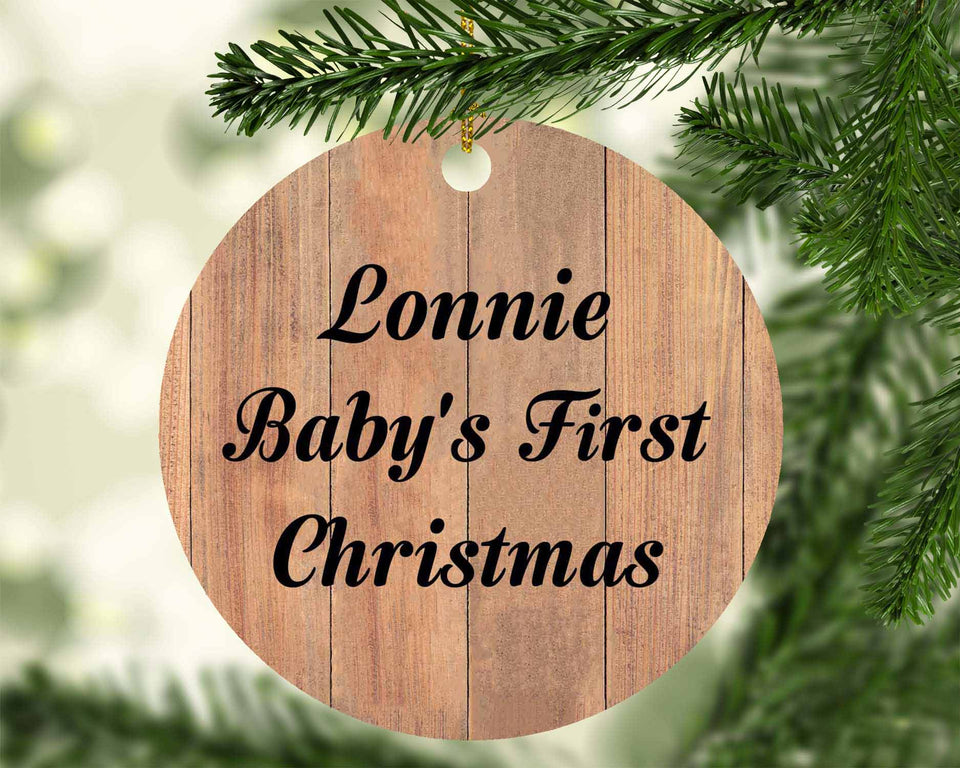 Lonnie Baby's First Christmas - Circle Ornament C