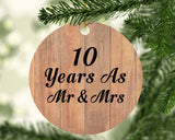 10 Years As Mr & Mrs - Circle Ornament C