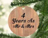 4 Years As Mr & Mrs - Circle Ornament C