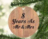 8 Years As Mr & Mrs - Circle Ornament C