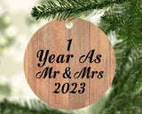1 Year As Mr & Mrs 2023 - Circle Ornament C