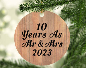 10 Years As Mr & Mrs 2023 - Circle Ornament C