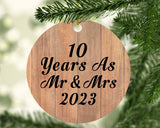 10 Years As Mr & Mrs 2023 - Circle Ornament C