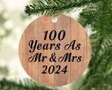 100 Years As Mr & Mrs 2024 - Circle Ornament C