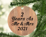 2 Years As Mr & Mrs 2021 - Circle Ornament C