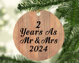 2 Years As Mr & Mrs 2024 - Circle Ornament C