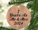 7 Years As Mr & Mrs 2024 - Circle Ornament C