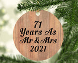 71 Years As Mr & Mrs 2021 - Circle Ornament C