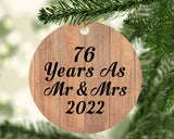 76 Years As Mr & Mrs 2022 - Circle Ornament C