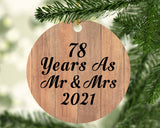 78 Years As Mr & Mrs 2021 - Circle Ornament C