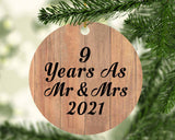 9 Years As Mr & Mrs 2021 - Circle Ornament C