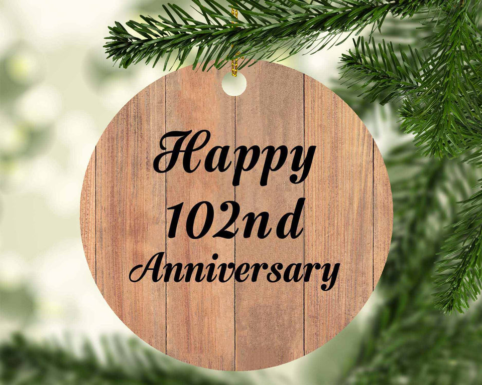 Happy 102nd Anniversary - Circle Ornament C