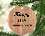 Happy 11th Anniversary - Circle Ornament C