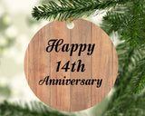 Happy 14th Anniversary - Circle Ornament C