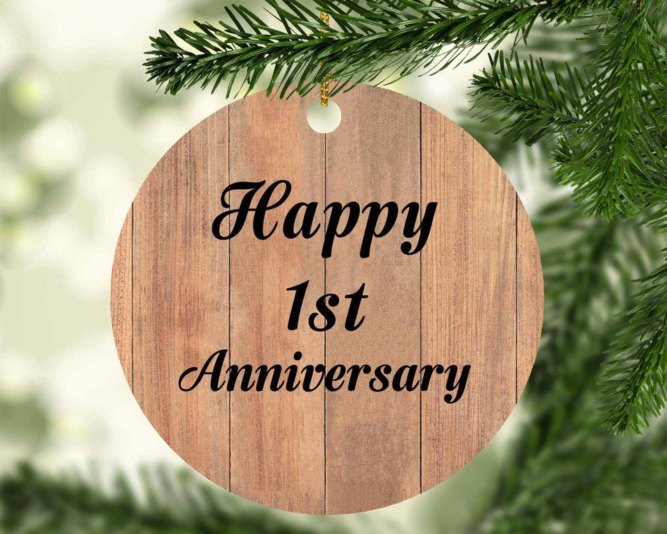 Happy 1st Anniversary - Circle Ornament C