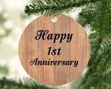 Happy 1st Anniversary - Circle Ornament C