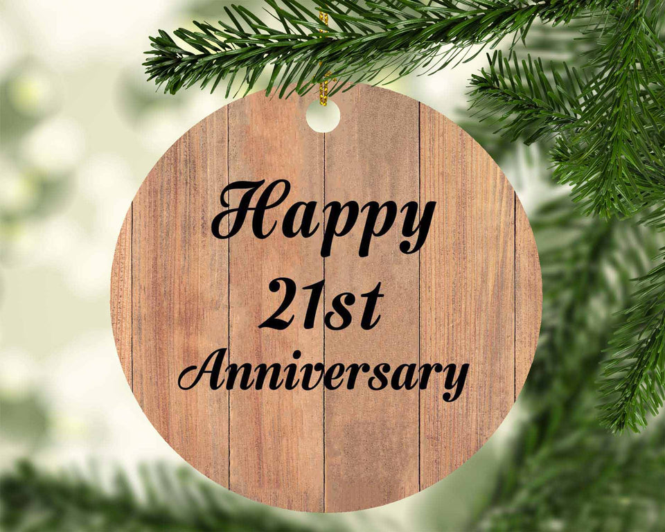 Happy 21st Anniversary - Circle Ornament C