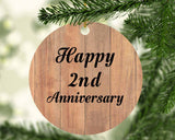Happy 2nd Anniversary - Circle Ornament C