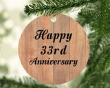 Happy 33rd Anniversary - Circle Ornament C