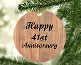 Happy 41st Anniversary - Circle Ornament C