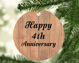 Happy 4th Anniversary - Circle Ornament C