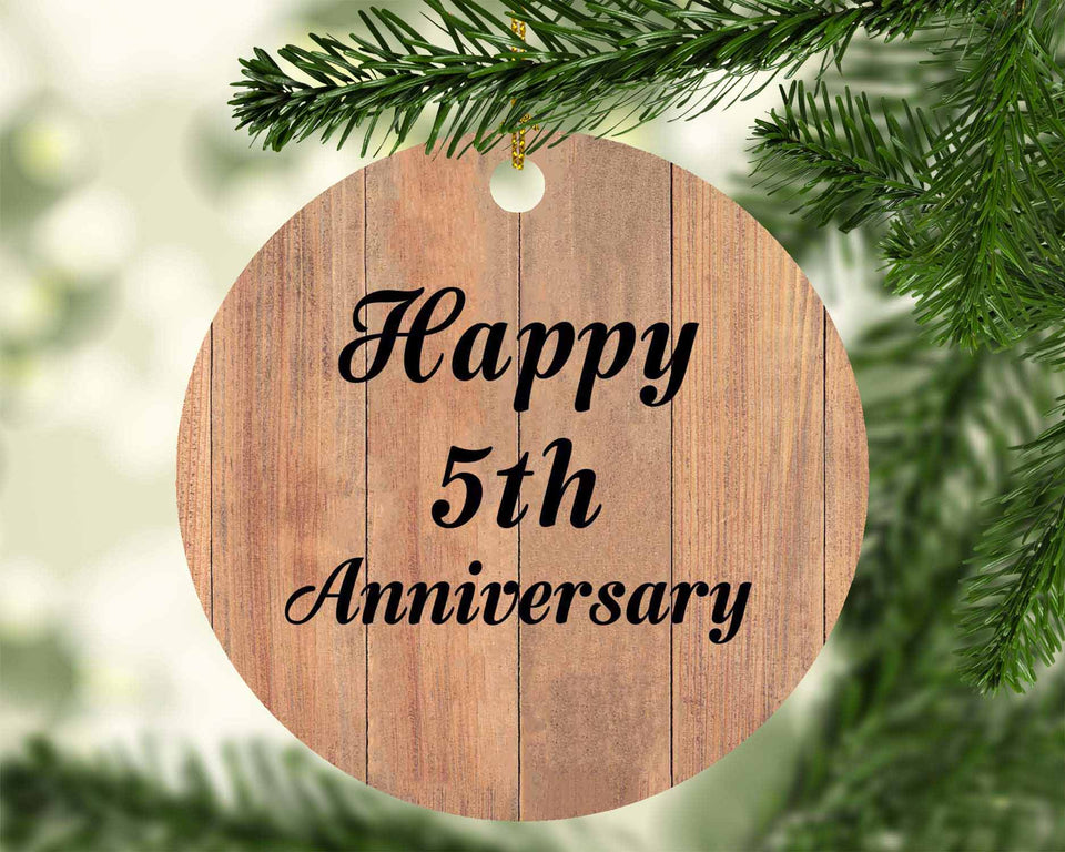 Happy 5th Anniversary - Circle Ornament C