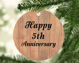 Happy 5th Anniversary - Circle Ornament C
