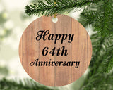 Happy 64th Anniversary - Circle Ornament C