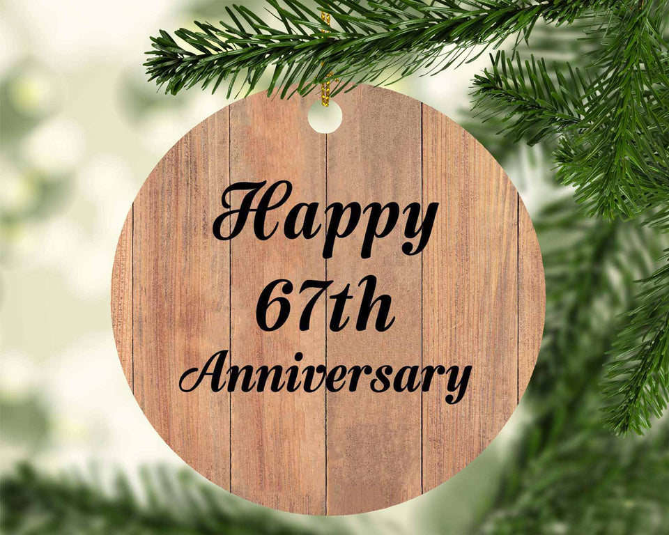 Happy 67th Anniversary - Circle Ornament C