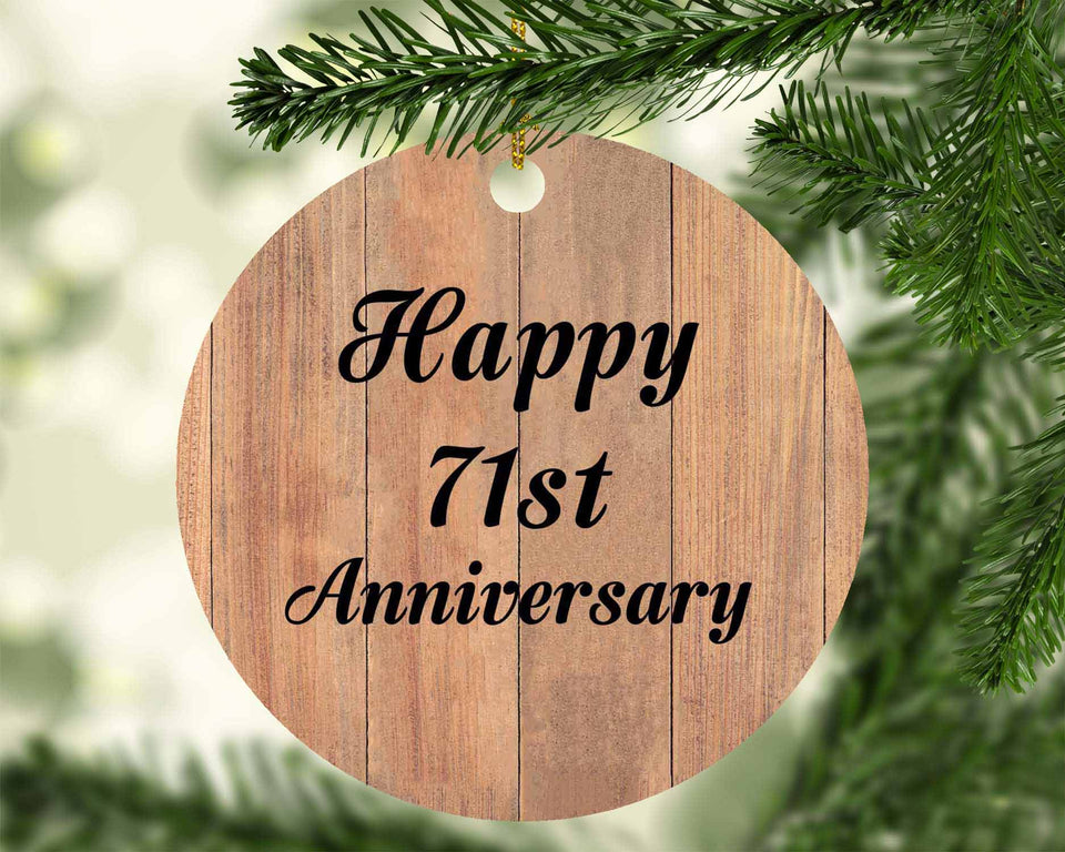 Happy 71st Anniversary - Circle Ornament C
