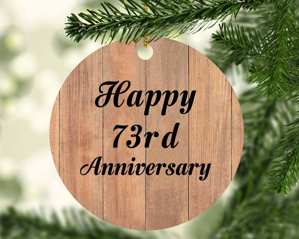 Happy 73rd Anniversary - Circle Ornament C