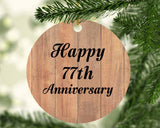 Happy 77th Anniversary - Circle Ornament C