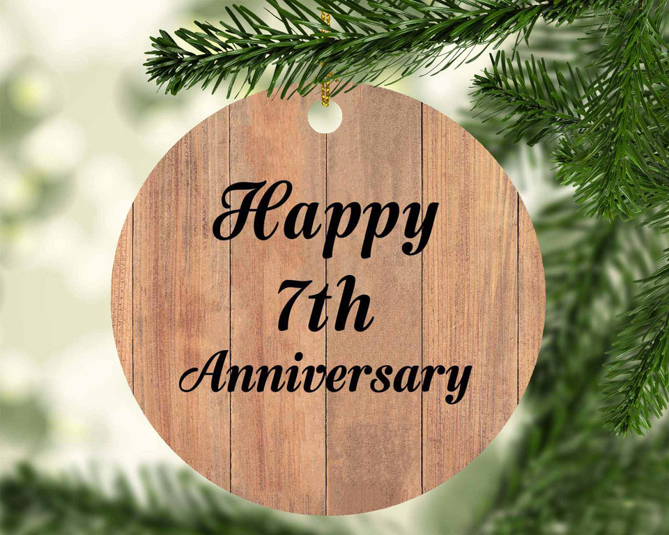 Happy 7th Anniversary - Circle Ornament C