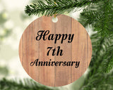 Happy 7th Anniversary - Circle Ornament C