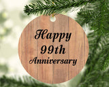 Happy 99th Anniversary - Circle Ornament C