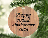 Happy 102nd Anniversary 2024 - Circle Ornament C