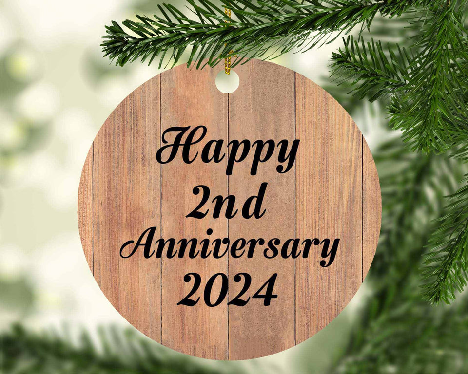 Happy 2nd Anniversary 2024 - Circle Ornament C